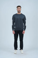 -  Striking Sleeves Grey Sweatshirt - Xea Clothing -  Striking Sleeves Grey Sweatshirt - Xea Clothing